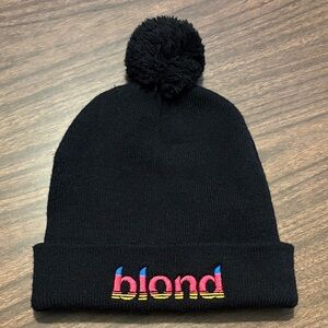 Frank Ocean Blond Black Beanie Pom Pom Hat